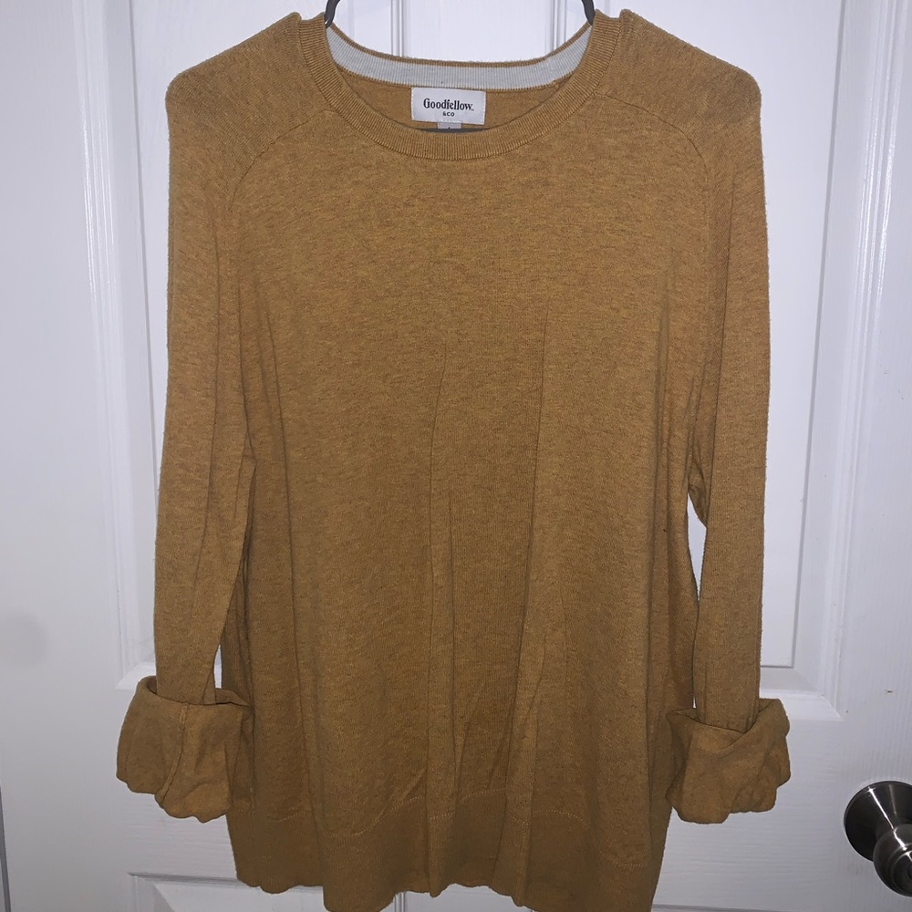 Mustard Yellow Long Sleeve Light Sweater.